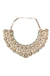 Auraa Trends_Green Beads, Diamonds Polki Studded Choker Set _Online