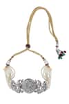 Shop_Auraa Trends_Gold Plated Stones, Beads Peacock Carved Pendant Choker Set 