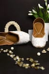 Shop_Cilwana Studio_White Floral Aari Embroidered Juttis _at_Aza_Fashions