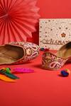 Cilwana Studio_Multi Color Floral Embroidered Juttis_Online_at_Aza_Fashions