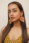 Buy_Moirra_Orange Sequins Khushi Starlet Fleur Danglers _at_Aza_Fashions