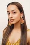 Shop_Moirra_Orange Sequins Khushi Starlet Fleur Danglers _at_Aza_Fashions