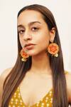 Buy_Moirra_Orange Sequins Khushi Starlet Fleur Danglers _Online_at_Aza_Fashions