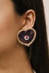 Shop_Moirra_Purple Naqshi Dil Se Celeste Bloom Studs _at_Aza_Fashions