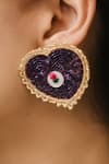 Moirra_Purple Naqshi Dil Se Celeste Bloom Studs _Online_at_Aza_Fashions