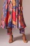 neetiandmudita_Multi Color Crepe Silk Printed Floral Round Flowy Tunic With Pant _Online_at_Aza_Fashions