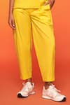 neetiandmudita_Yellow Cotton Placement Embroidery Floral Collared Pocket Flap Shirt With Pant _Online_at_Aza_Fashions