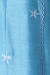 Mushio_Blue Chanderi Silk Embroidery Floral Round Neck Ujwala Kurta_at_Aza_Fashions