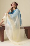 Buy_Mushio_Off White Organza Plain Scallop Trimmed Dupatta_Online_at_Aza_Fashions