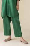 Buy_Mushio_Green Kurta Chanderi Placement Embellished Metal Sequin Prisha Tunic With Pant_Online_at_Aza_Fashions