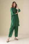 Shop_Mushio_Green Kurta Chanderi Placement Embellished Metal Sequin Prisha Tunic With Pant_Online_at_Aza_Fashions