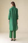 Shop_Mushio_Green Kurta Chanderi Placement Embellished Metal Sequin Prisha Tunic With Pant_at_Aza_Fashions