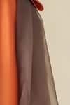 Buy_Mushio_Orange Kurta Chanderi Embroidery Chevron Notched Neck Sandhya Pant Set_Online_at_Aza_Fashions