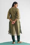 Shop_Mushio_Green Tissue Embellished Bead Keyhole Abhilasha Kurta _at_Aza_Fashions