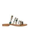 Buy_Nine By Janine_Green Lace Strap Holo Sandals_Online_at_Aza_Fashions