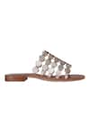 Buy_Nine By Janine_Gold Lace Strap Holo Contrast Sandals _Online_at_Aza_Fashions