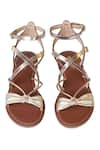 Shop_Nine By Janine_Gold Criss-cross Strap Lima Criss Cross Sandals _at_Aza_Fashions