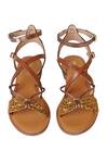 Shop_Nine By Janine_Brown Criss-cross Strap Leopard Bow Sandals _at_Aza_Fashions