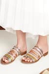 Buy_Nine By Janine_Multi Color Metallic Strap Ophellia Contrast Sandals _at_Aza_Fashions