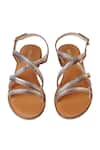 Shop_Nine By Janine_Gold Criss-cross Strap Tula Criss Cross Sandals _at_Aza_Fashions