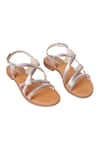 Nine By Janine_Gold Criss-cross Strap Tula Criss Cross Sandals _Online_at_Aza_Fashions