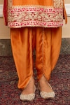 Shop_Sheetal Batra_Orange Kurta Silk Chanderi Embroidery Mehnoor Floral And Dhoti Pant Set _Online_at_Aza_Fashions