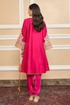 Shop_Sheetal Batra_Pink Choga Silk Chanderi Embroidery Kashmiri Tilla Mehrish Yoke And Salwar Set_at_Aza_Fashions