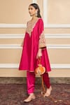Buy_Sheetal Batra_Pink Choga Silk Chanderi Embroidery Kashmiri Tilla Mehrish Yoke And Salwar Set_Online_at_Aza_Fashions