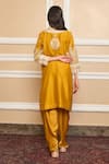 Shop_Sheetal Batra_Yellow Kurta Silk Chanderi Embroidery Kashmiri Myreen And Dhoti Pant Set _at_Aza_Fashions