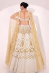 Shop_Sidhaarth & Disha_Green Net And Organza Hand Embroidery Crystals Geometric Lehenga With Blouse _at_Aza_Fashions