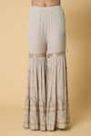 Nakul Sen_Grey 100% Silk Chiffon Embroidered Sequins Round Kurta Gharara Set_at_Aza_Fashions