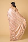 Shop_Nakul Sen_Pink 100% Silk Chiffon Pattern Sequin Saree With Unstitched Blouse Piece_at_Aza_Fashions