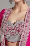 Shop_JAYANTI REDDY_Pink Embroidered Floral Vine Bird Cape _Online_at_Aza_Fashions