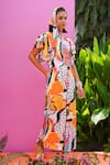 Shop_ZEN'S COUTURE_Multi Color Poplin Printed Floral Notched Round Lucy Jumpsuit _Online_at_Aza_Fashions