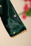 Buy_CUTE COUTURE_Green Velvet Embroidered Sequin Anarkali And Pant Set 