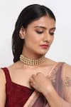 Buy_Ruby Raang_Gold Plated Kundan Stone Embellished Choker Necklace _at_Aza_Fashions