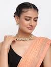 Buy_Ruby Raang_Gold Plated Kundan Geometric Carved Choker Set _at_Aza_Fashions