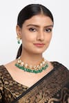 Buy_Ruby Raang_Green Kundan Embellished Choker Set _at_Aza_Fashions