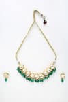 Ruby Raang_Green Kundan Embellished Choker Set _Online_at_Aza_Fashions