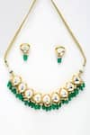 Buy_Ruby Raang_Green Kundan Embellished Choker Set _Online_at_Aza_Fashions