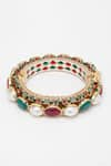 Ruby Raang_Gold Plated Stone Bead Studded Bangle _Online_at_Aza_Fashions