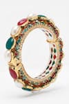 Shop_Ruby Raang_Gold Plated Stone Bead Studded Bangle _Online_at_Aza_Fashions