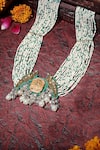 Shop_Dugran By Dugristyle_Green Bird Carved Necklace _at_Aza_Fashions
