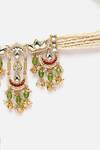 Shop_Dugran By Dugristyle_Multi Color Crescent Moon Droplet Embellished Necklace _at_Aza_Fashions