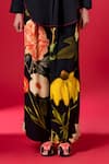 Buy_Siddhartha Bansal_Black Cotton Print Night Bloom Mandarin Sunflower Embroidered Shirt With Pant _Online_at_Aza_Fashions