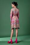 Shop_Siddhartha Bansal_Purple Rayon Twill Printed Paisley V Neck And Abstract Wrap Dress With Belt _at_Aza_Fashions