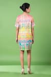 Shop_Siddhartha Bansal_Multi Color Cotton Satin Threadwork Round Paisley Abstract Pattern Dress_at_Aza_Fashions