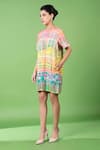 Buy_Siddhartha Bansal_Multi Color Cotton Satin Threadwork Round Paisley Abstract Pattern Dress_Online_at_Aza_Fashions