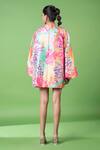 Shop_Siddhartha Bansal_Multi Color Silk Taffeta Embellished Animal Round Pattern Dress_at_Aza_Fashions