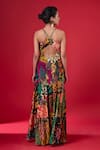 Shop_Siddhartha Bansal_Multi Color Pure Cepe Printed Floral Sweetheart Tiered Dress_at_Aza_Fashions